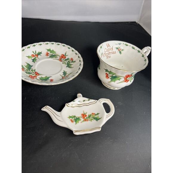 Vintage 1992 Waldman House Teacup,Saucer & Tea Bag CUP OF CHRISTMAS TEA Tom Hegg - Picture 4 of 11